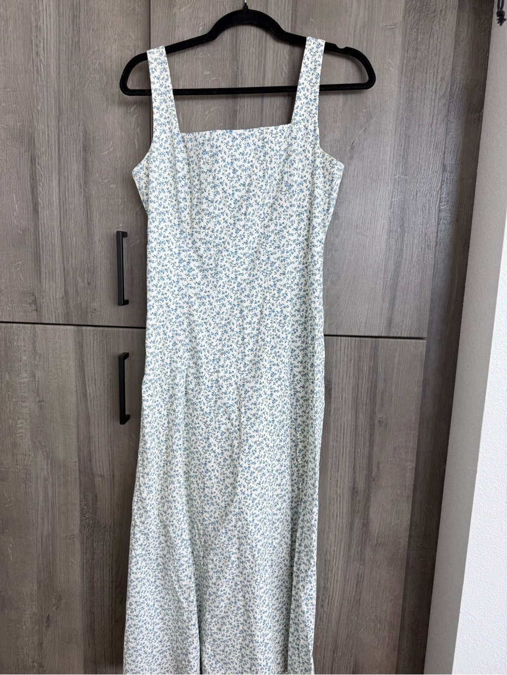 Blue Floral Midi Dress
